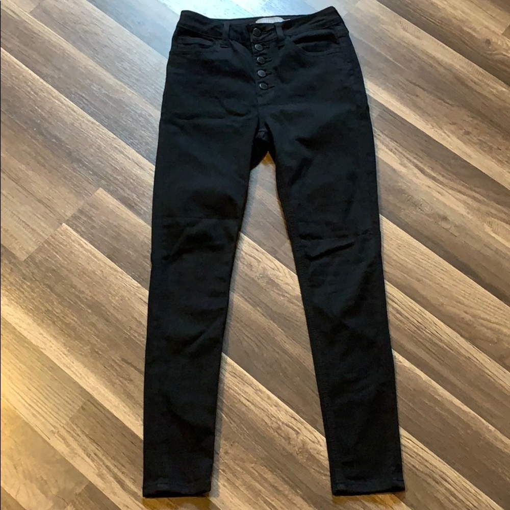 Black button up denim